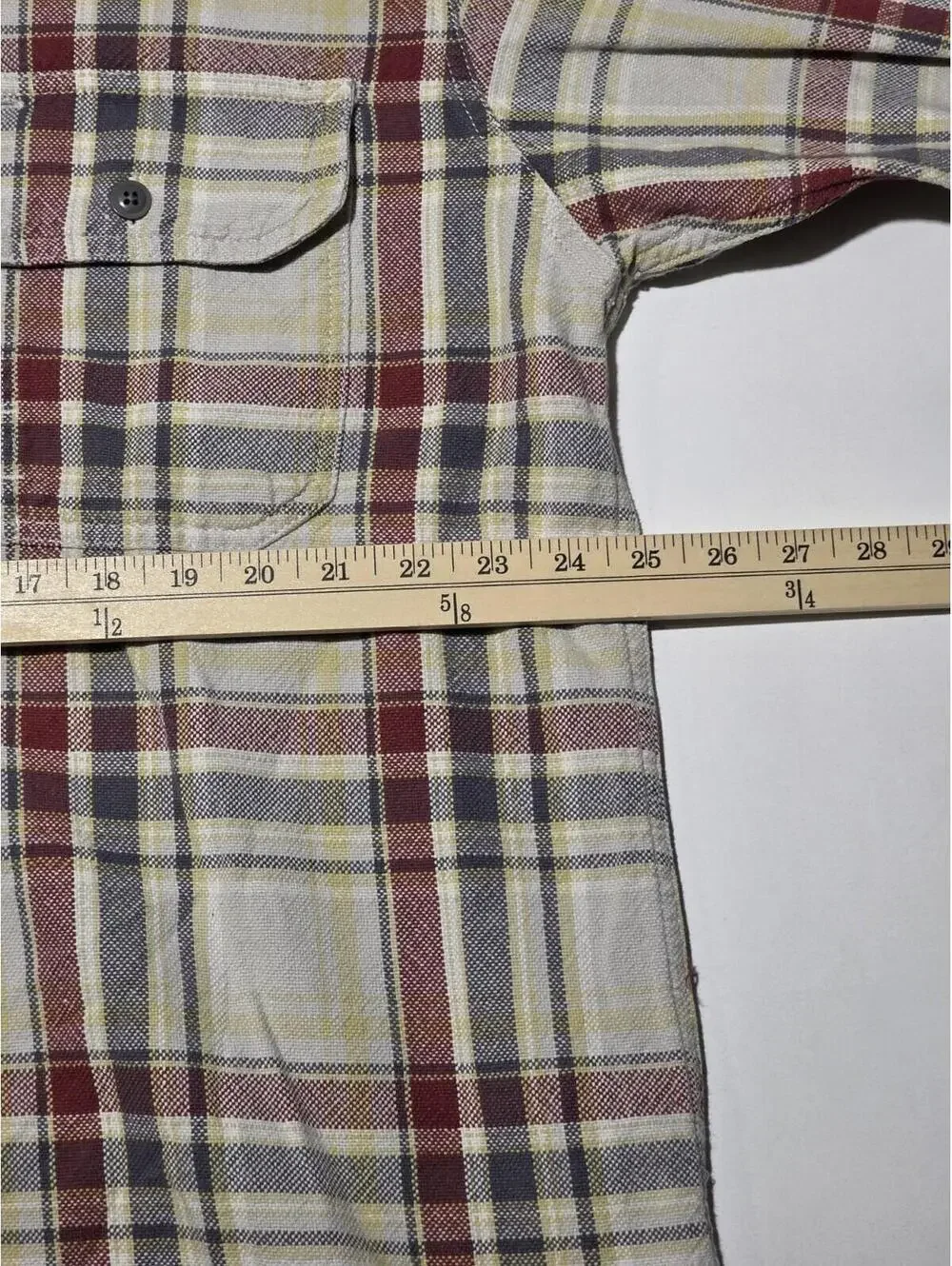 Vintage Levi's Plaid Flannel Heavy Duty Workwear Shirt XL Red Gray Yellow